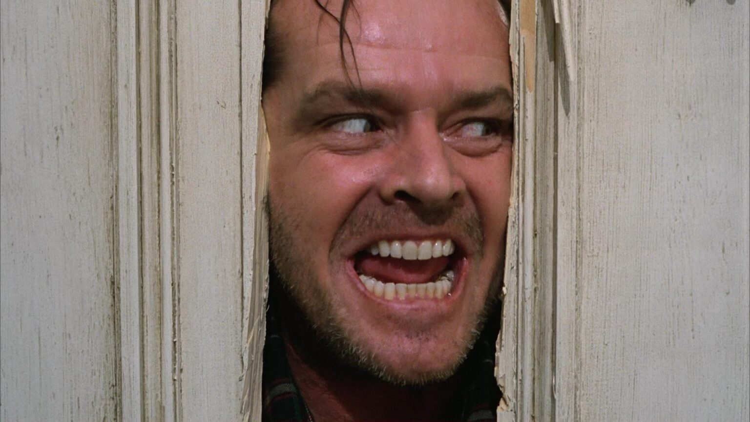 Jack Nicholson in una nota scena di Shining