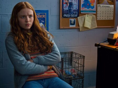 Frame che mostra Sadie Sink in Stranger Things