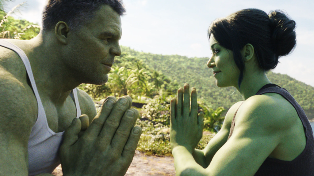 Mark Ruffalo e Tatiana Maslany in She-Hulk