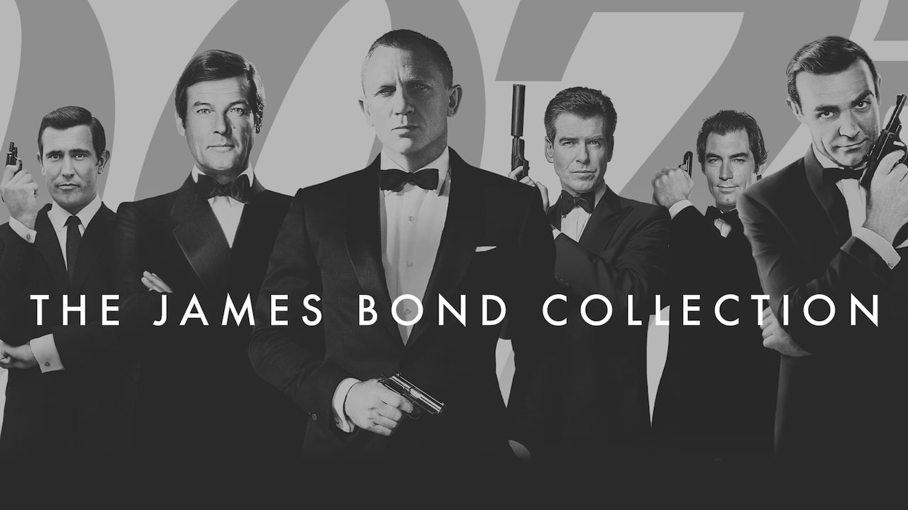 Un'immagine con tutti i James Bond
