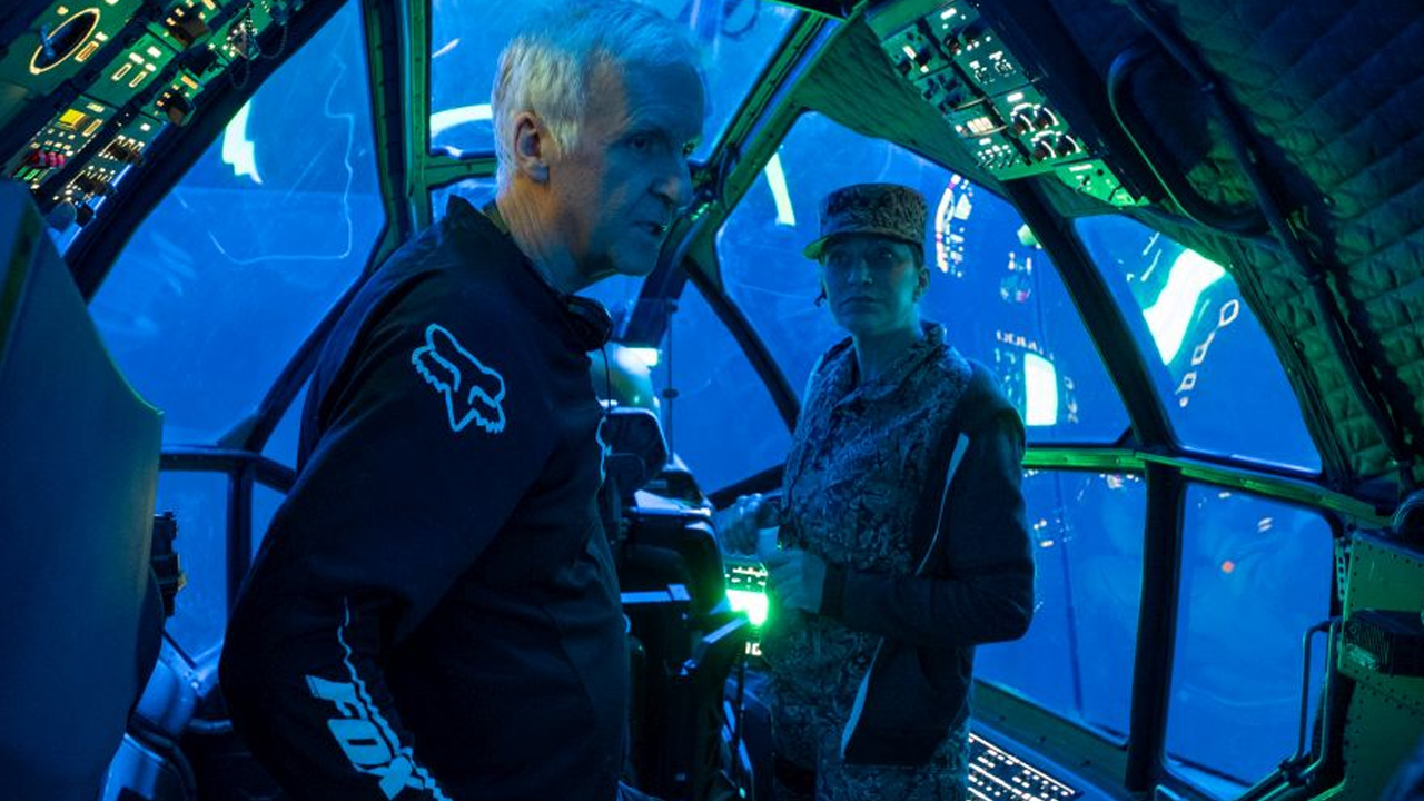 James Cameron sul set