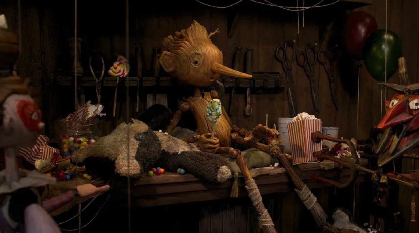 Frame che raffigura Pinocchio di Guillermo del Toro