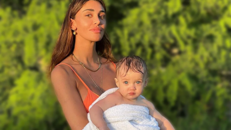 Belen Rodriguez con la figlia Luna Marì