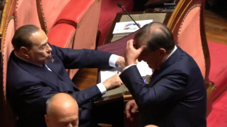 Silvio Berlusconi e Ignazio LaRussa al Senato