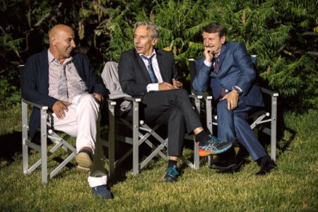 Aldo, Giovanni e Giacomo sul set de Il grande giorno