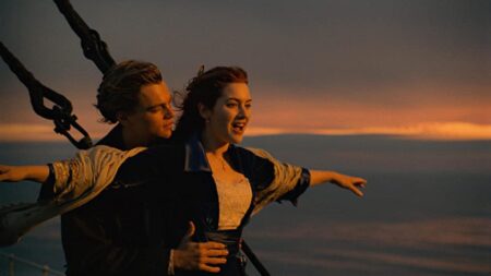 Leonardo DiCaprio e Kate Winslet in Titanic