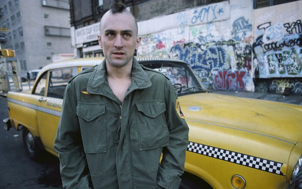 Robert DeNiro sul set di Taxi Driver