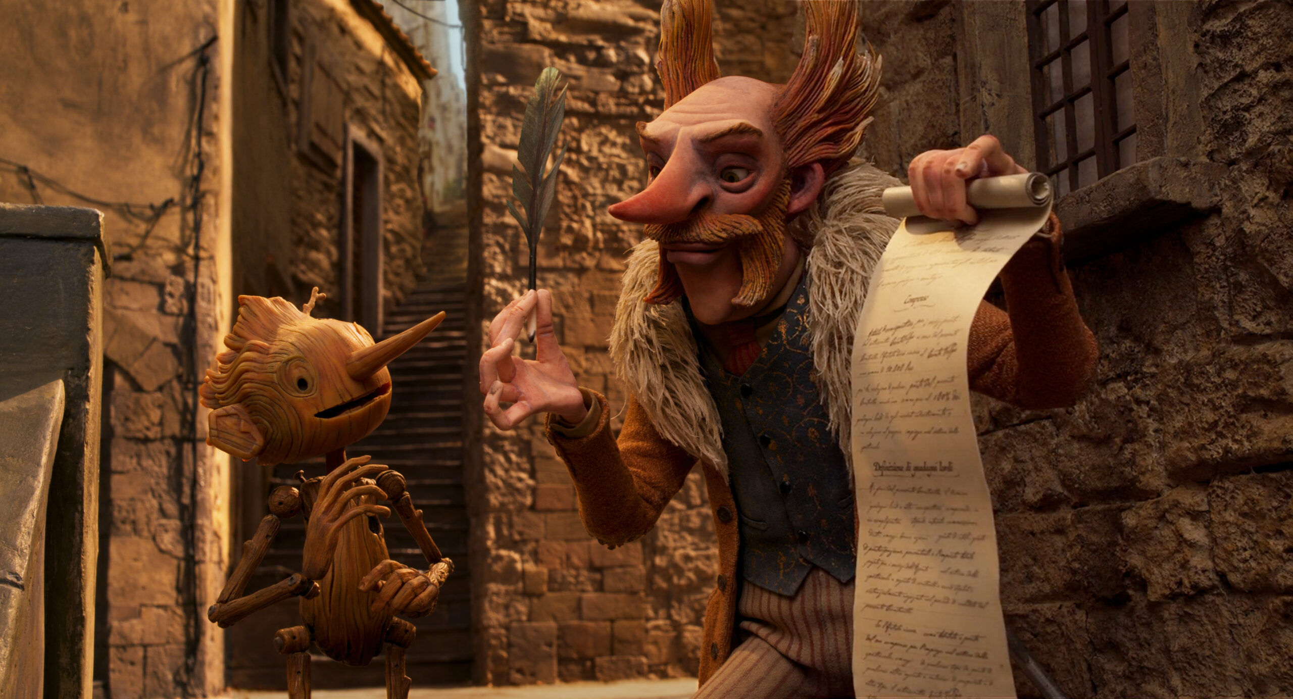 Guillermo Del Toro sul set di Pinocchio