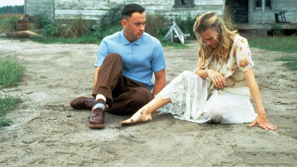 Tom Hanks consola Robn Wright in Forrest Gump