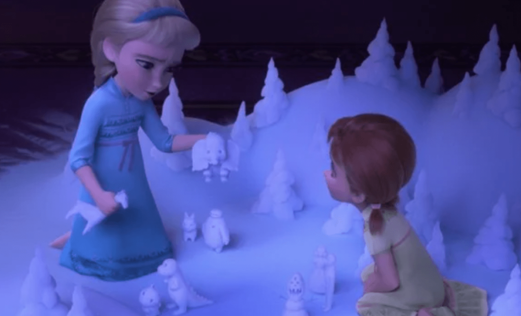 Le piccole Anna ed Elsa in Frozen 2 