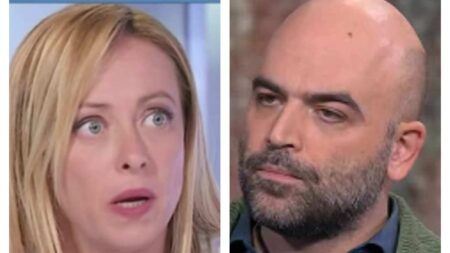Roberto Saviano a processo contro Giorgia Meloni: “Se sono imputato, mettono il turbo” Giorgia Meloni e Roberto Saviano