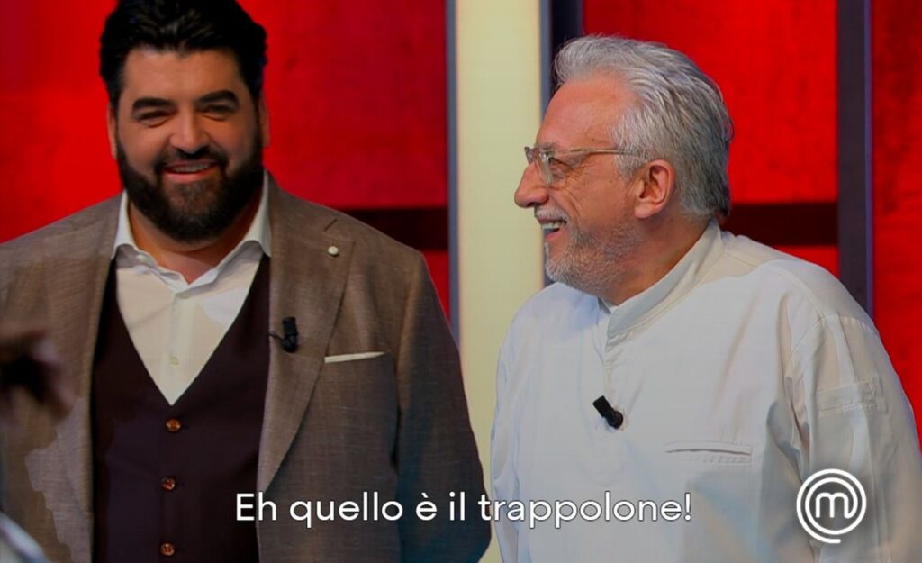 Davide Scabin e Antonino Cannavacciuolo discutono dell'ingrediente trappola nel pesto alla genovese