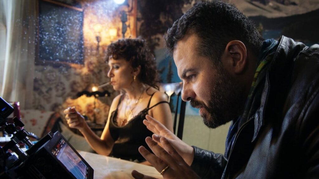 Edoardo De Angelis e Valeria Golino sul set de La vita bugiarda degli adulti