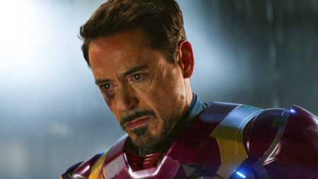 Frame che ritrae Robert Downey Jr. nei panni di Iron Man