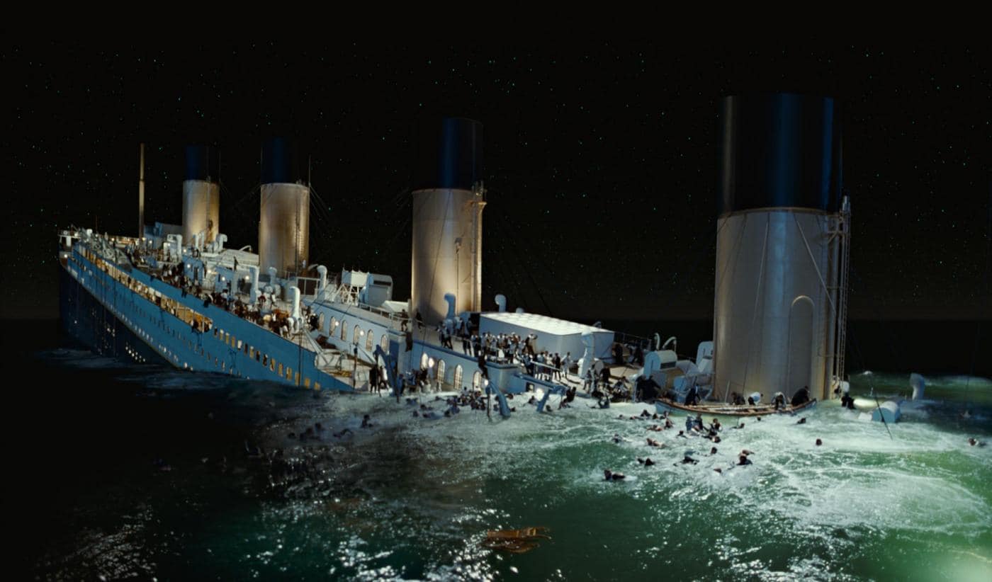 Titanic la scena affondamento