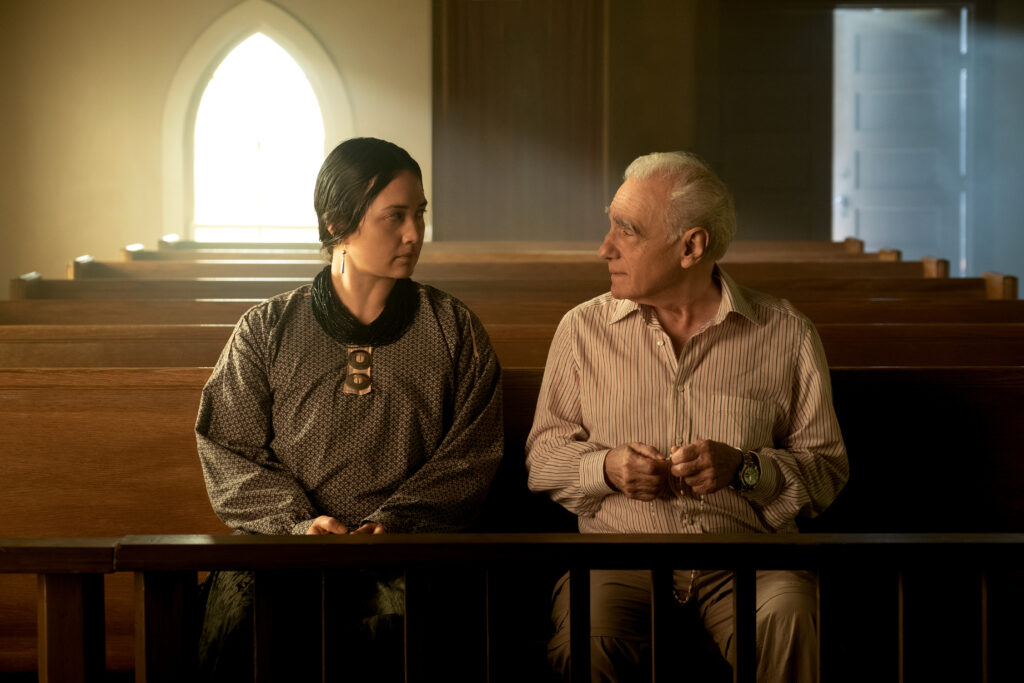 Martin Scorsese e Lily Gladstone in Killers of the Flower Moon