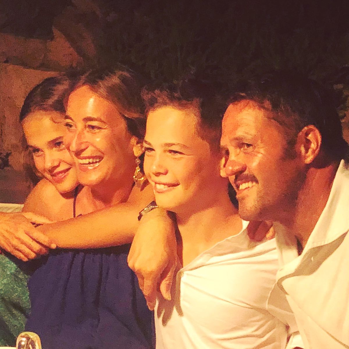 Giacomo Pozzetto con la moglie e i figli