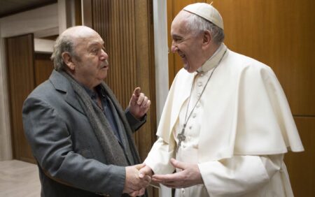 Lino Banfi con Papa Francesco