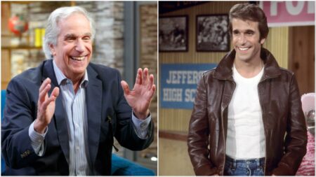 Henry Winkler a confronto con Fonzie.