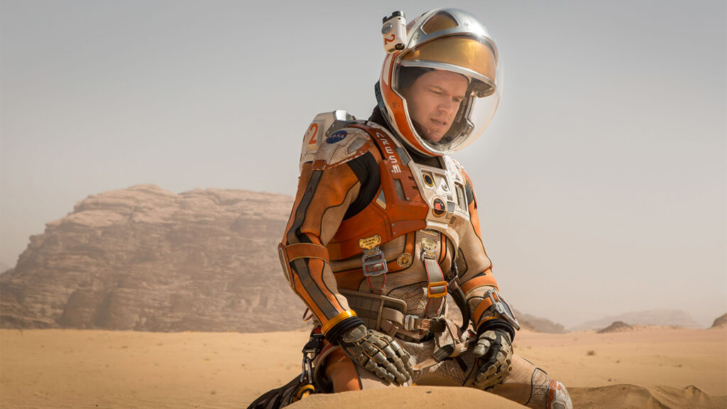 Matt Damon in una scena del film Sopravvissuto - The Martian