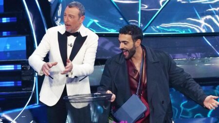 Amadeus e Marco Mengoni a Sanremo 2024