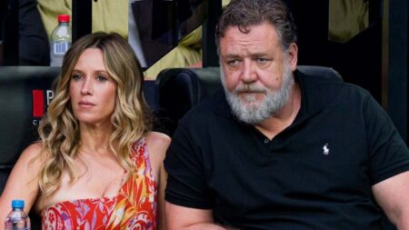 Britney Theriot e Russell Crowe agli Australian Open 2023