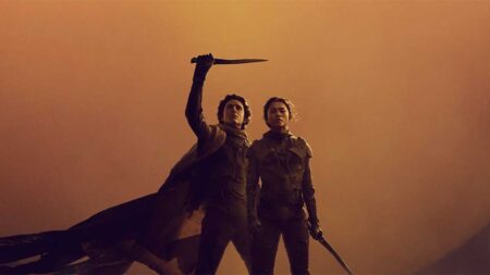 I protagonisti di Dune - Parte 2 in un momento del film Fonte: Warner Bros.