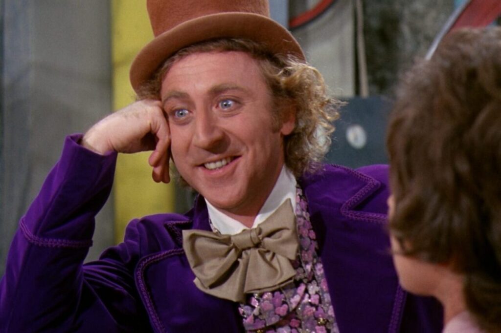 Gene Wilder in una scena di Willy Wonka e la fabbrica di cioccolato. Fonte: Warner Home Video.