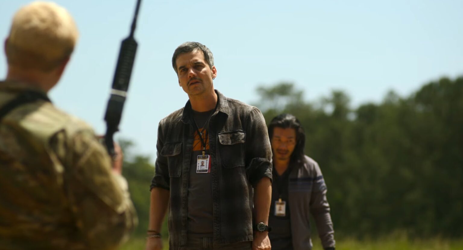 Una scena di Civil War con Wagner Moura