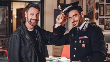 Raoul Bova ed Eugenio Mastrandrea in Don Matteo 14 Virginia Bettoja
