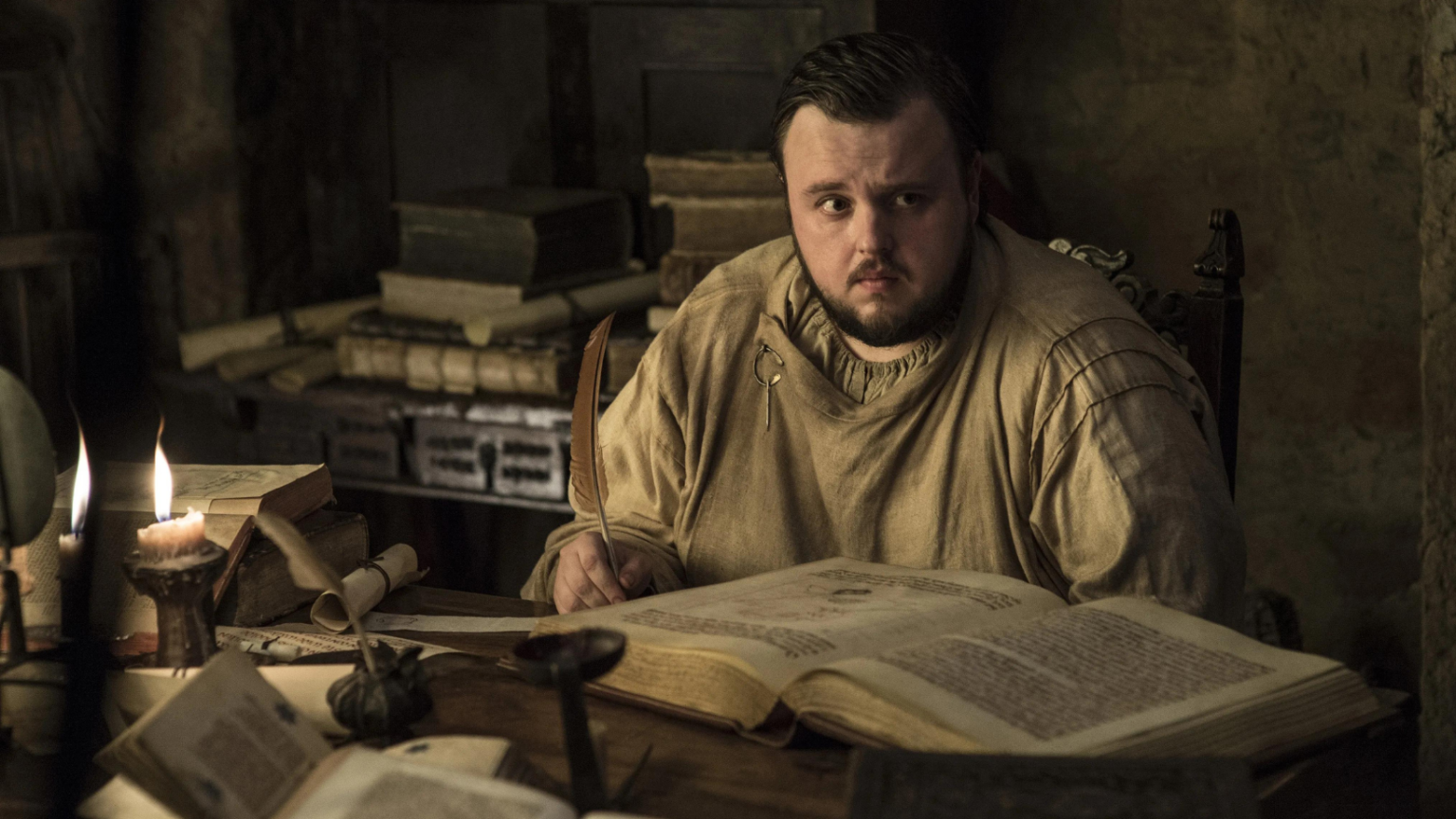 John Bradley nel ruolo di Samwell Tarly