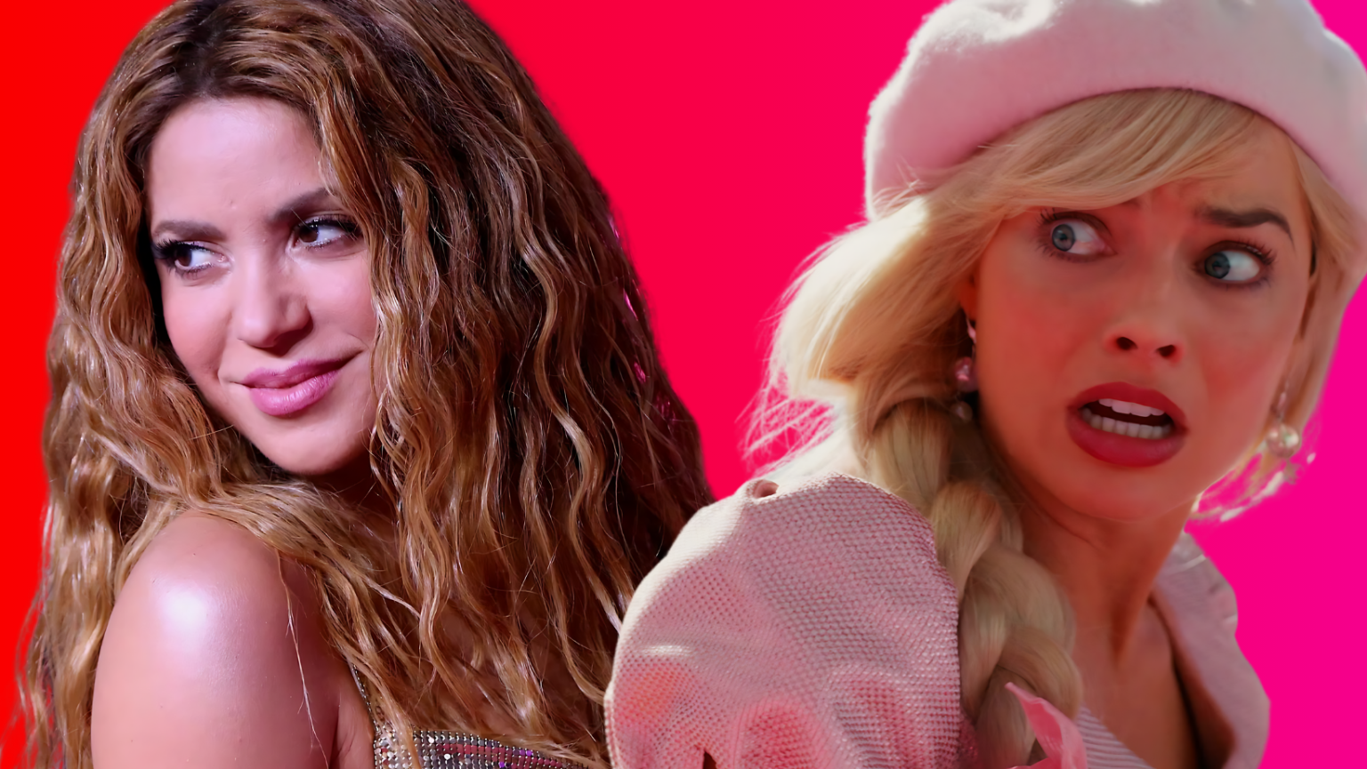 Shakira su Barbie: “L’ho visto con i miei figli, è un film che uccide la virilità” Shakira e Margot Robbie in Barbie