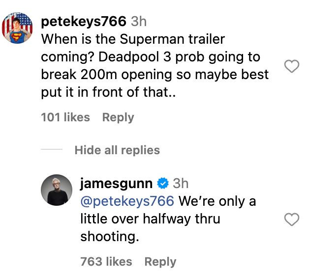 Post dall'Instagram di James Gunn