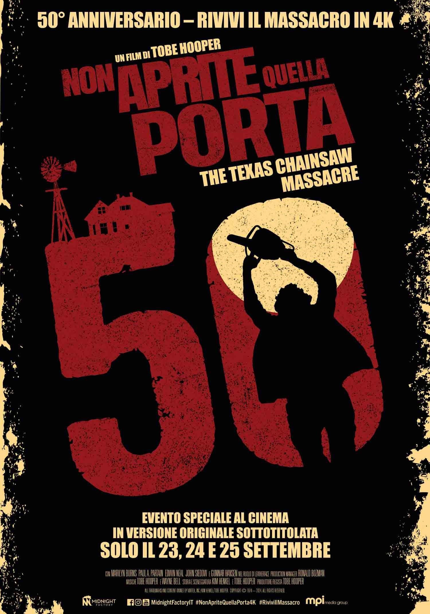 Non aprite quella porta, il poster di Midnight Factory per il 50esimo anniversario