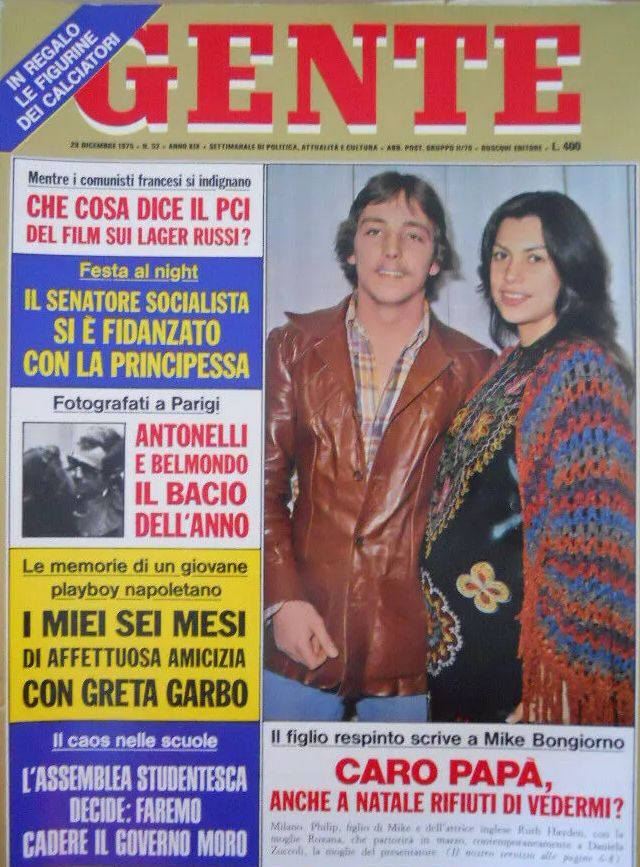 Philip Hayden, presunto figlio illegittimo di Mike Bongiorno, nel 1975, su Gente