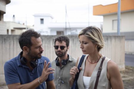 Anna Ferzetti e Pippo Mezzapesa sul set di Qui non è Hollywood