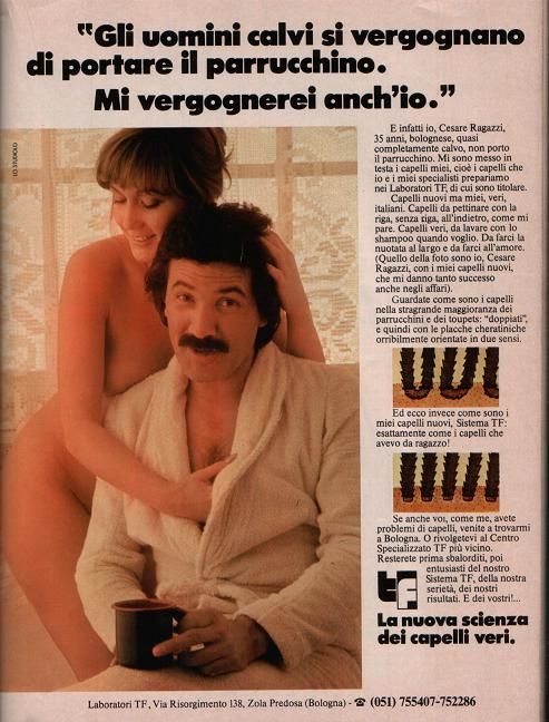 Cesare Ragazzi in una pubblicità su Playboy