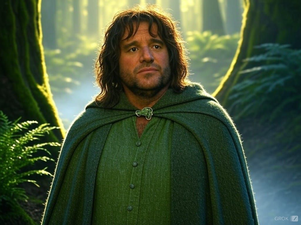 Christian De Sica ne Il signore degli anelli (immagine AI) 