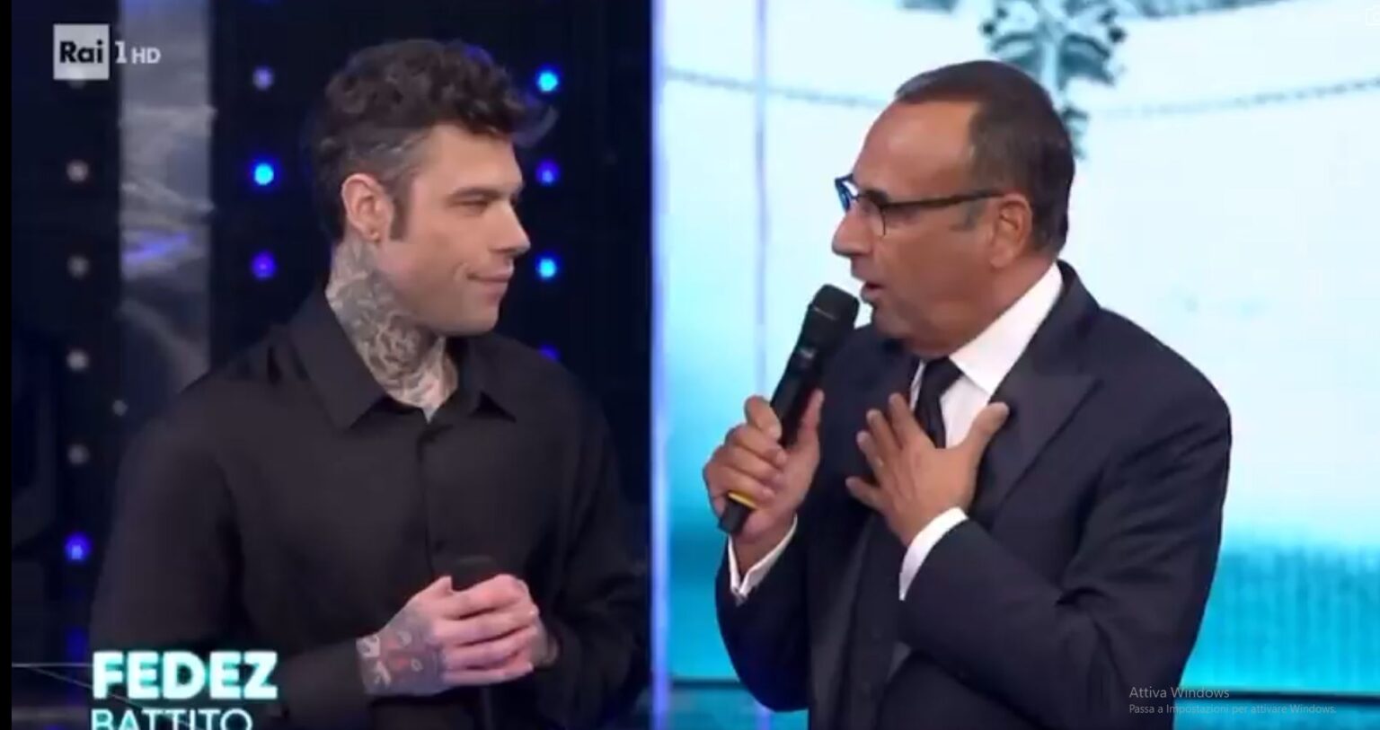 Perché il video di Fedez a Sarà Sanremo fa discutere: “Sta male” (eppure lui lo aveva detto…) Fedez e Carlo Conti a Sarà Sanremo