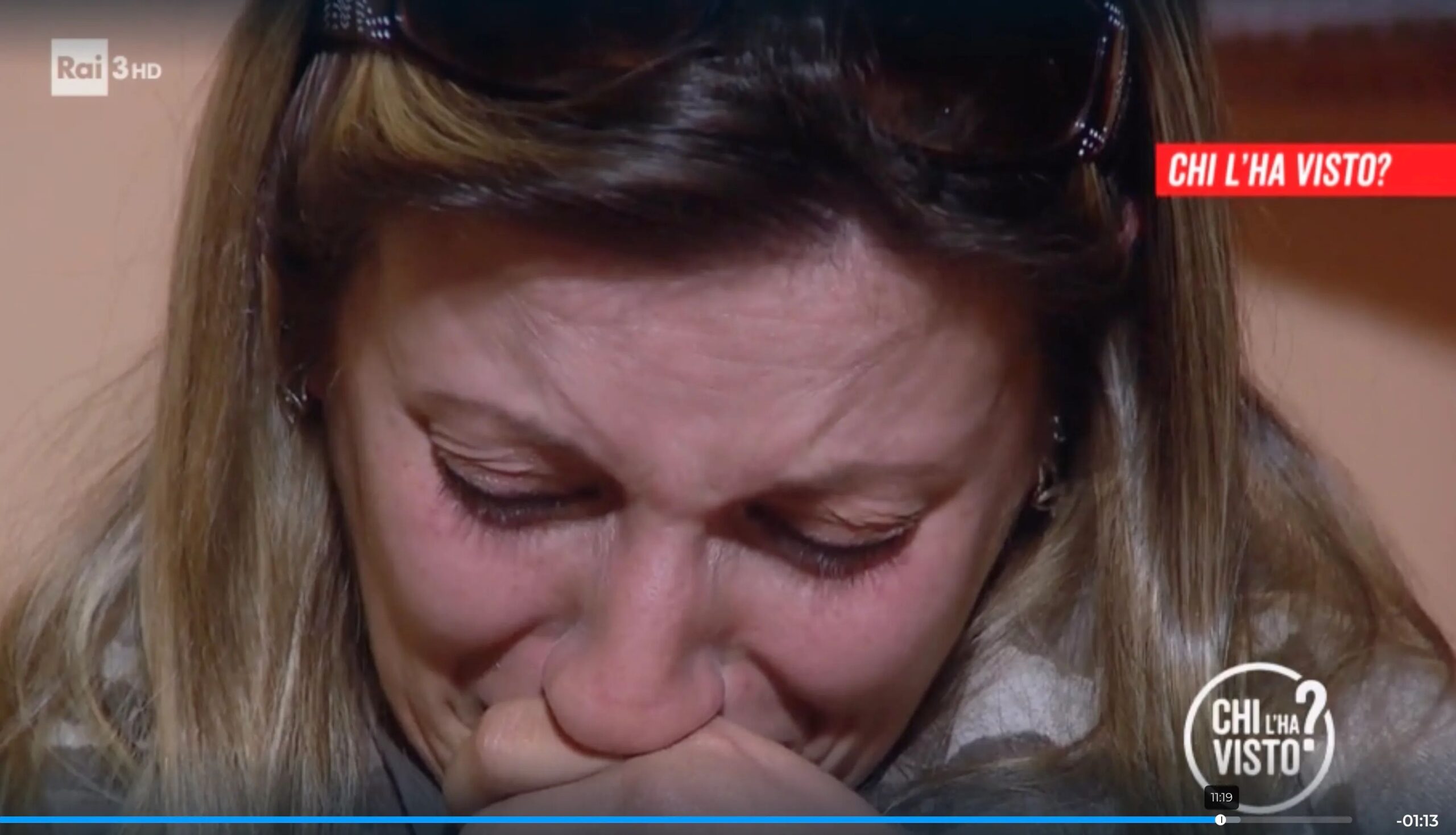 Luana Cammalleri piange a Chi l'ha visto?