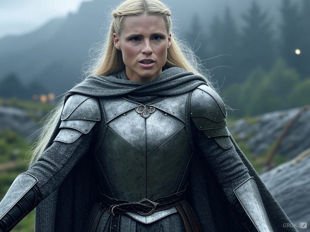 Michelle Hunziker ne Il signore degli anelli - immagine AI