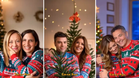 Fedez e Selvaggia Lucarelli fanno pace a Natale (e con loro altri rivali) – il video AI è un sogno video di natale in Ai con lucarelli, fedez, meloni, mammucari, fagnani