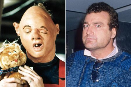 John Matuszak con e senza trucco di Sloth dei Goonies