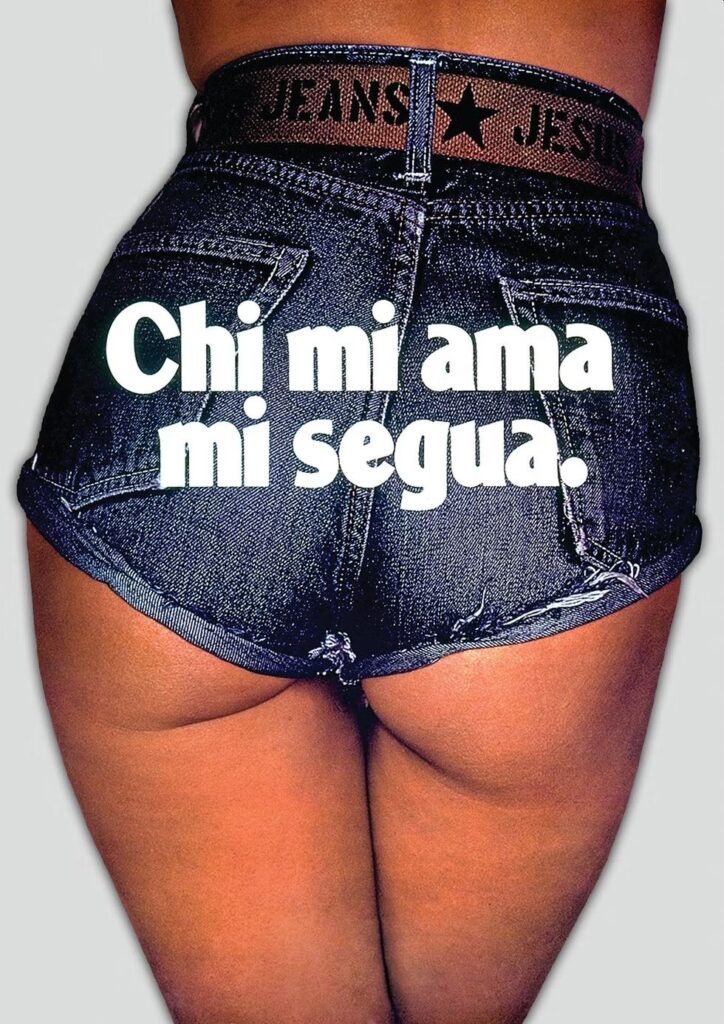 Chi mi ama mi segua, foto campagna jeans di Oliviero Toscani