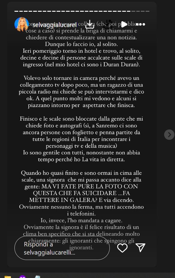 Storia IG di Selvaggia Lucarelli