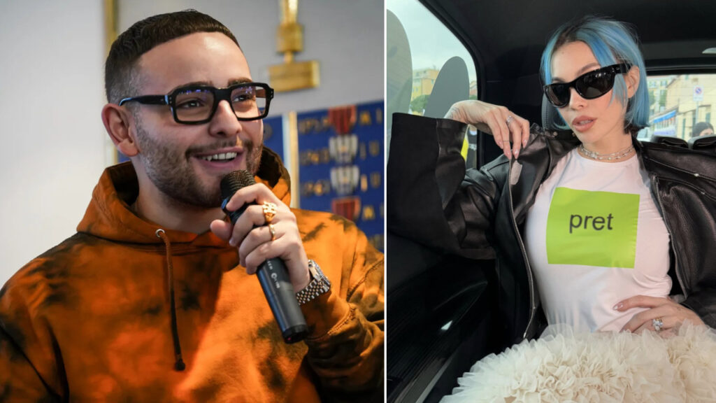 Rocco Hunt presenta a Rose Villain l’amico che le aveva gridato “Si ‘na preta” all’Ariston Rocco Hunt e Rose Villain