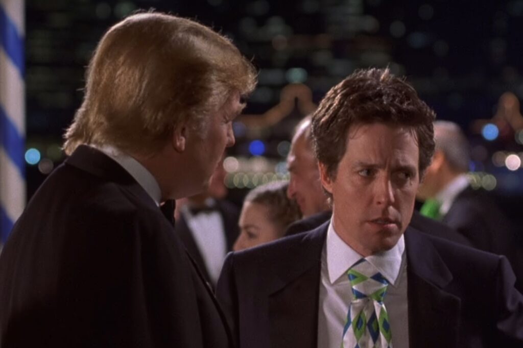 Hugh Grant e Donald Trump in Two Weeks Notice