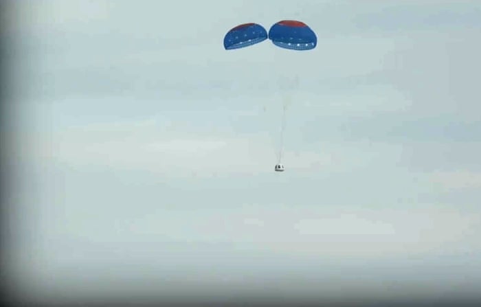 Il paracadute della Blue Origin