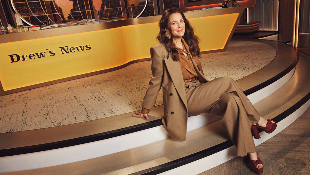 Drew Barrymore nello studio del suo talk