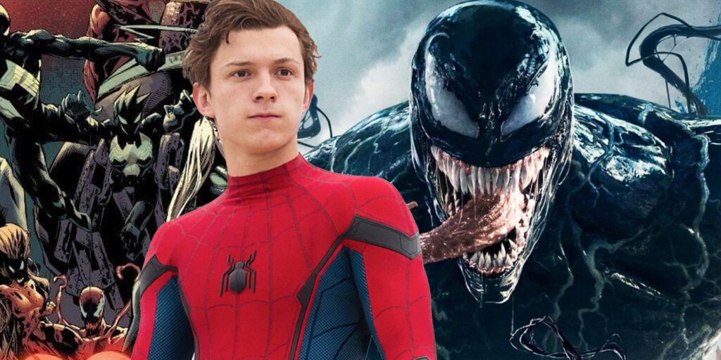 Collage di Venom e Tom Holland [Screen Rant]